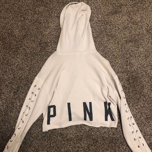 PINK Cropped Hoodie